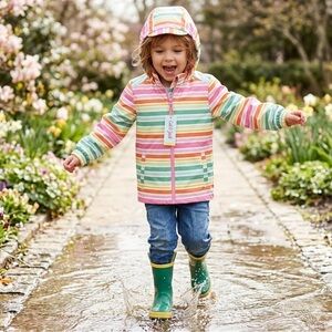 Cat & Jack Lime Green Jacket with Multicolor Stripes